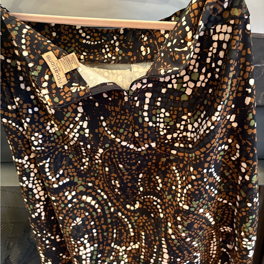 Notations Black And Brown Patterned Blouse - image 5